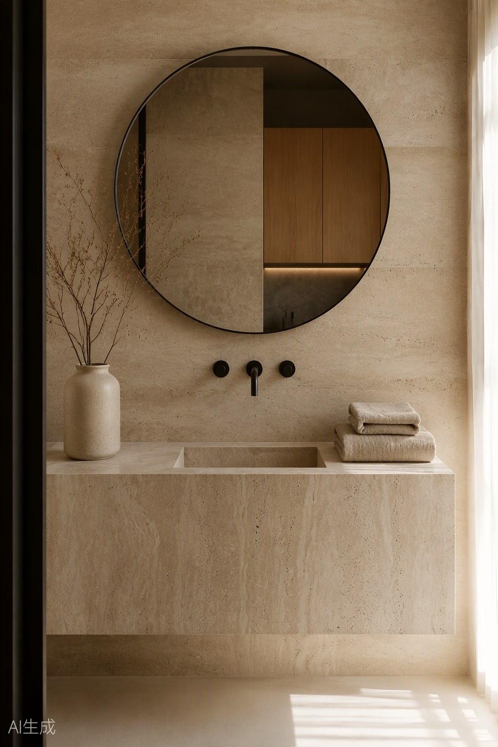 Stone bathroom vanity