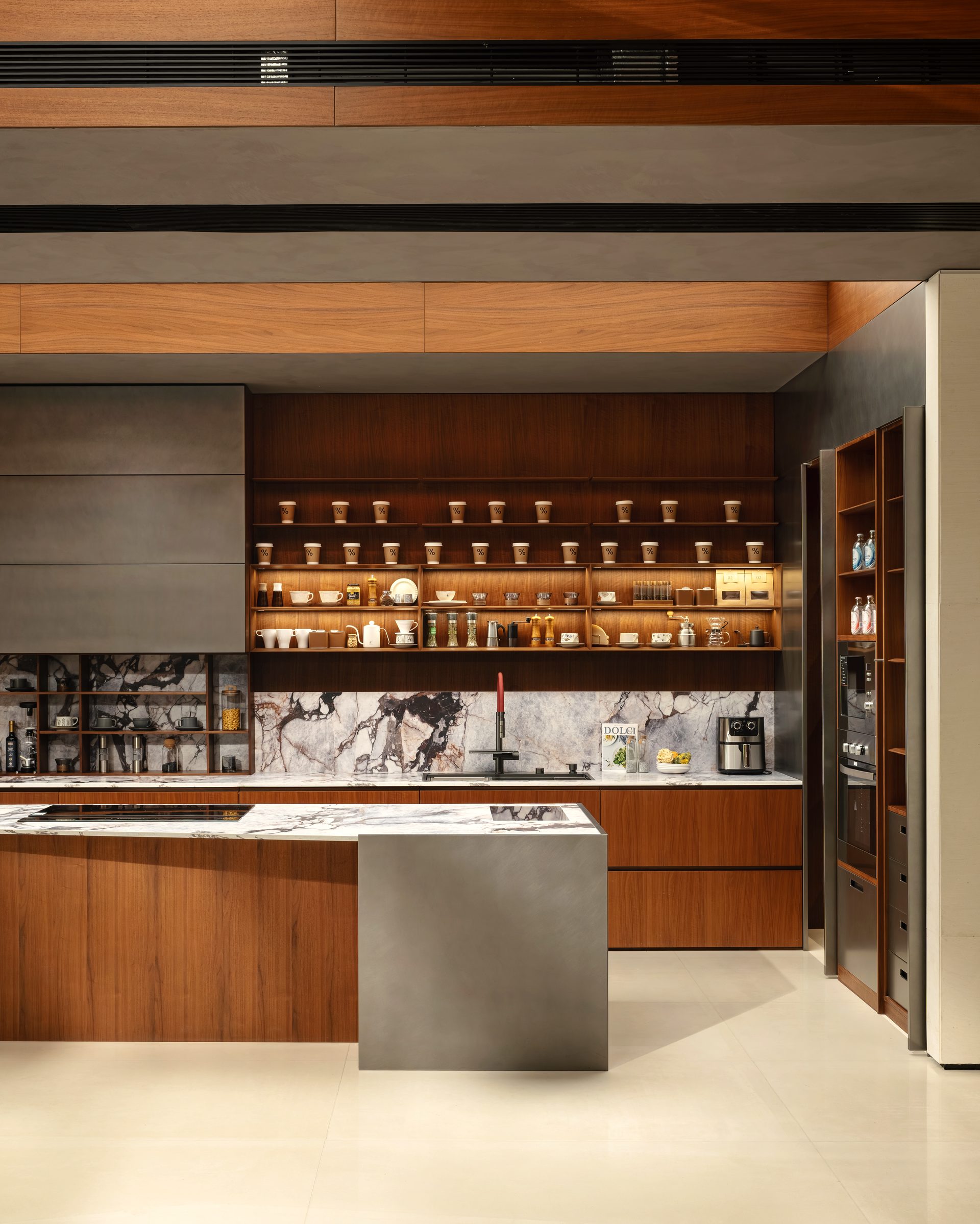 Walnut & Marble Kitchen